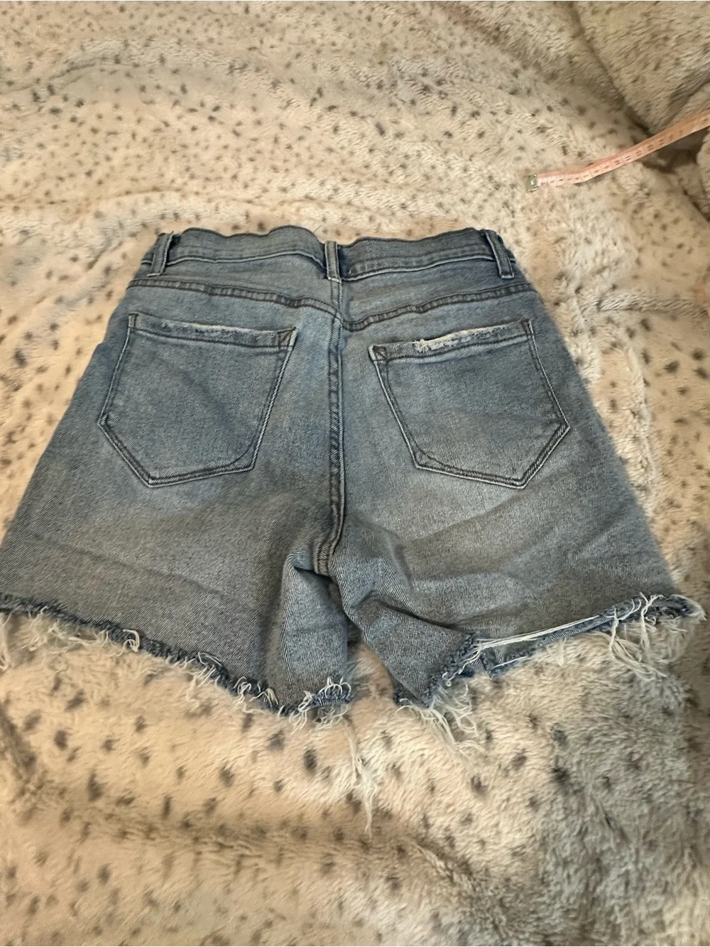 Kensie Medium Blue Distressed Denim Shorts